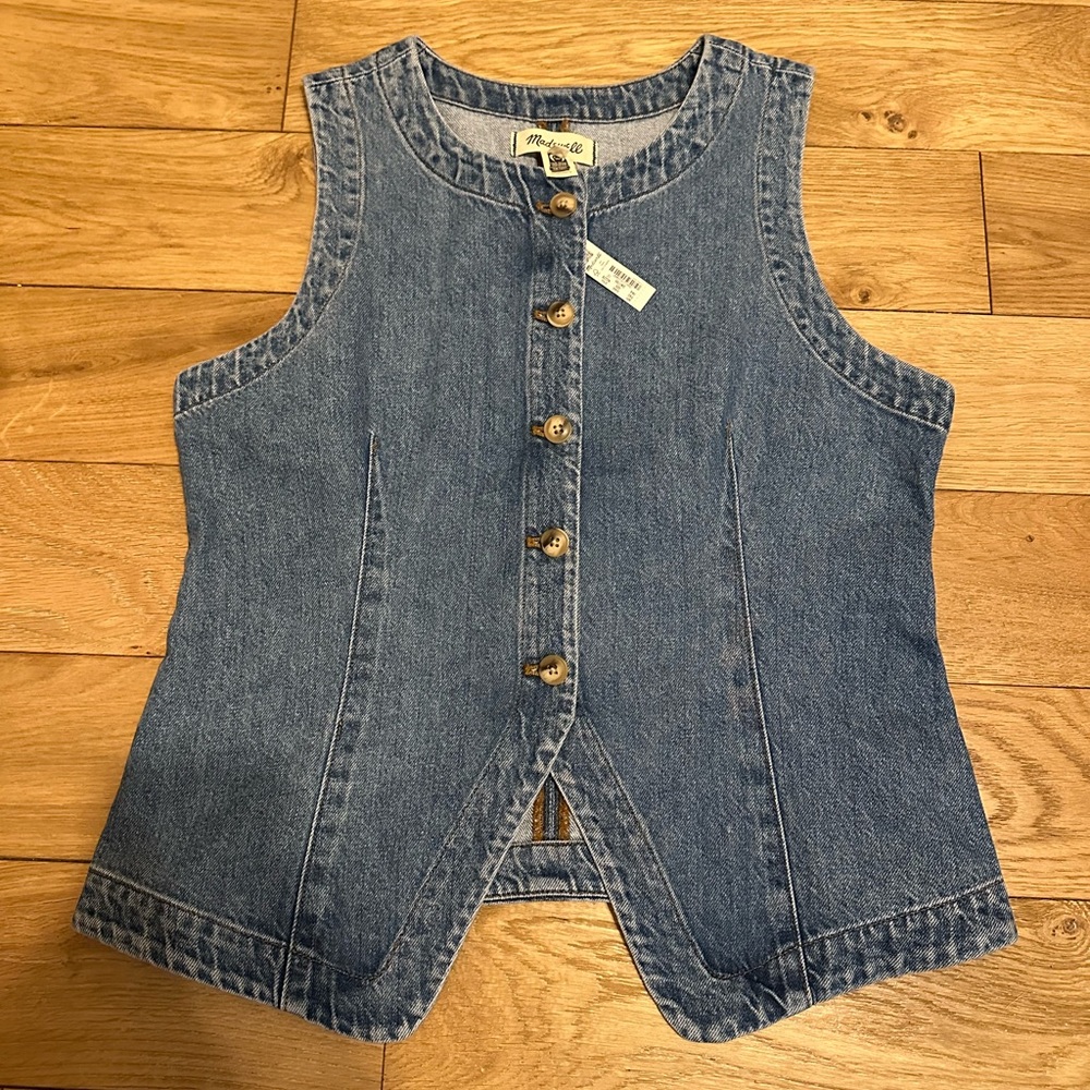 Madewell denim vest in Java wash